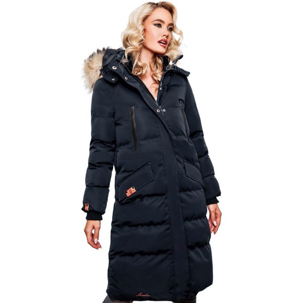 Marikoo Schneejacke Marikoo Schneesternchen Damen Winter Steppjacke B890 langer Parka mit abnehmbarer Kapuze
