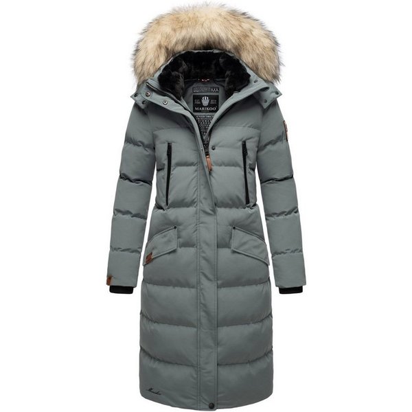Marikoo Schneejacke Marikoo Schneesternchen Damen Winter Steppjacke B890 langer Parka mit abnehmbarer Kapuze