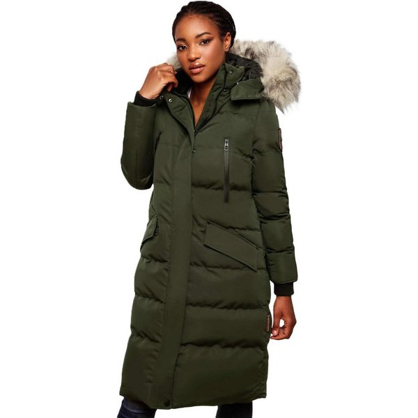 Marikoo Schneejacke Marikoo Schneesternchen Damen Winter Steppjacke B890 langer Parka mit abnehmbarer Kapuze