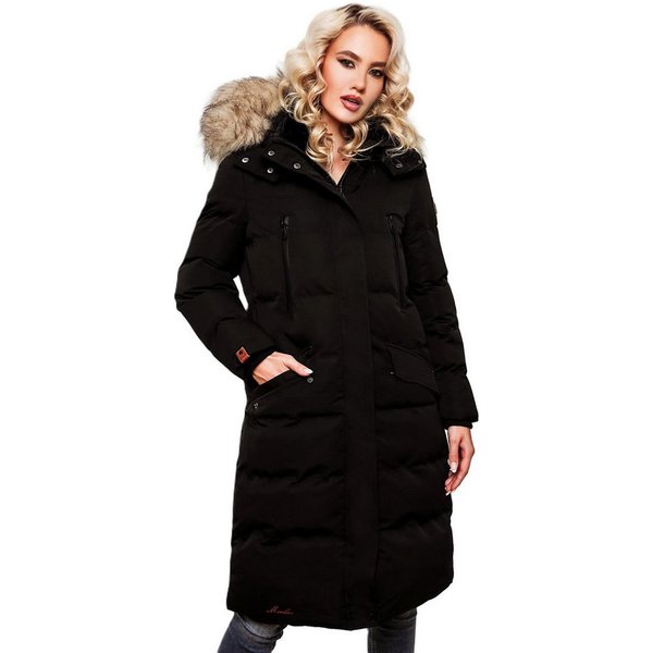 Marikoo Schneejacke Marikoo Schneesternchen Damen Winter Steppjacke B890 langer Parka mit abnehmbarer Kapuze