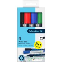 Schneider 4er-Pack Whiteboardmarker "Maxx 290" 3+1 Gratis, sortiert