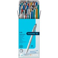 Schneider 50er-Set Kugelschreiber "K15" sortierte Farben, Schreibfarbe blau