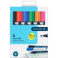 Schneider 6er-Pack Whiteboardmarker "Maxx 290" 5+1 Gratis, sortiert
