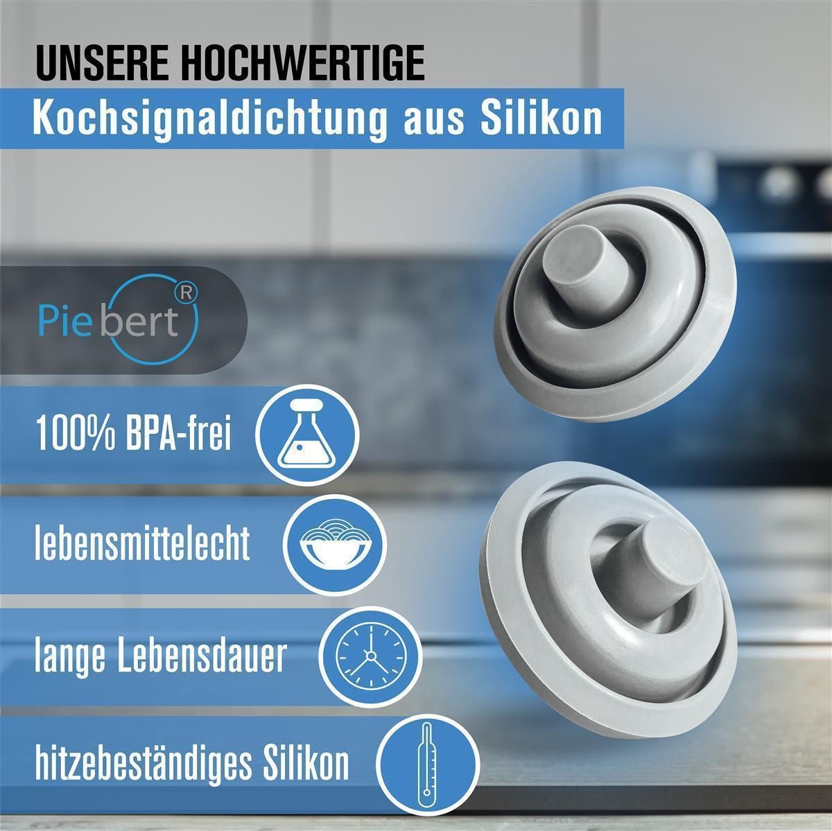Piebert Schnellkochtopf-Dichtungsring 2x Piebert Fix Kochsignaldichtung 39155 für WMF Perfect & Perfect – Bild 4 von 5
