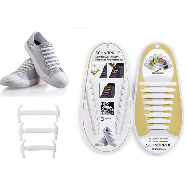 SCHNÜRRLIE Schnürsenkel Silikon Schnürbänder - elastische flache Laces, für Sneaker, Turnschuhe, Sportschuhe uvm
