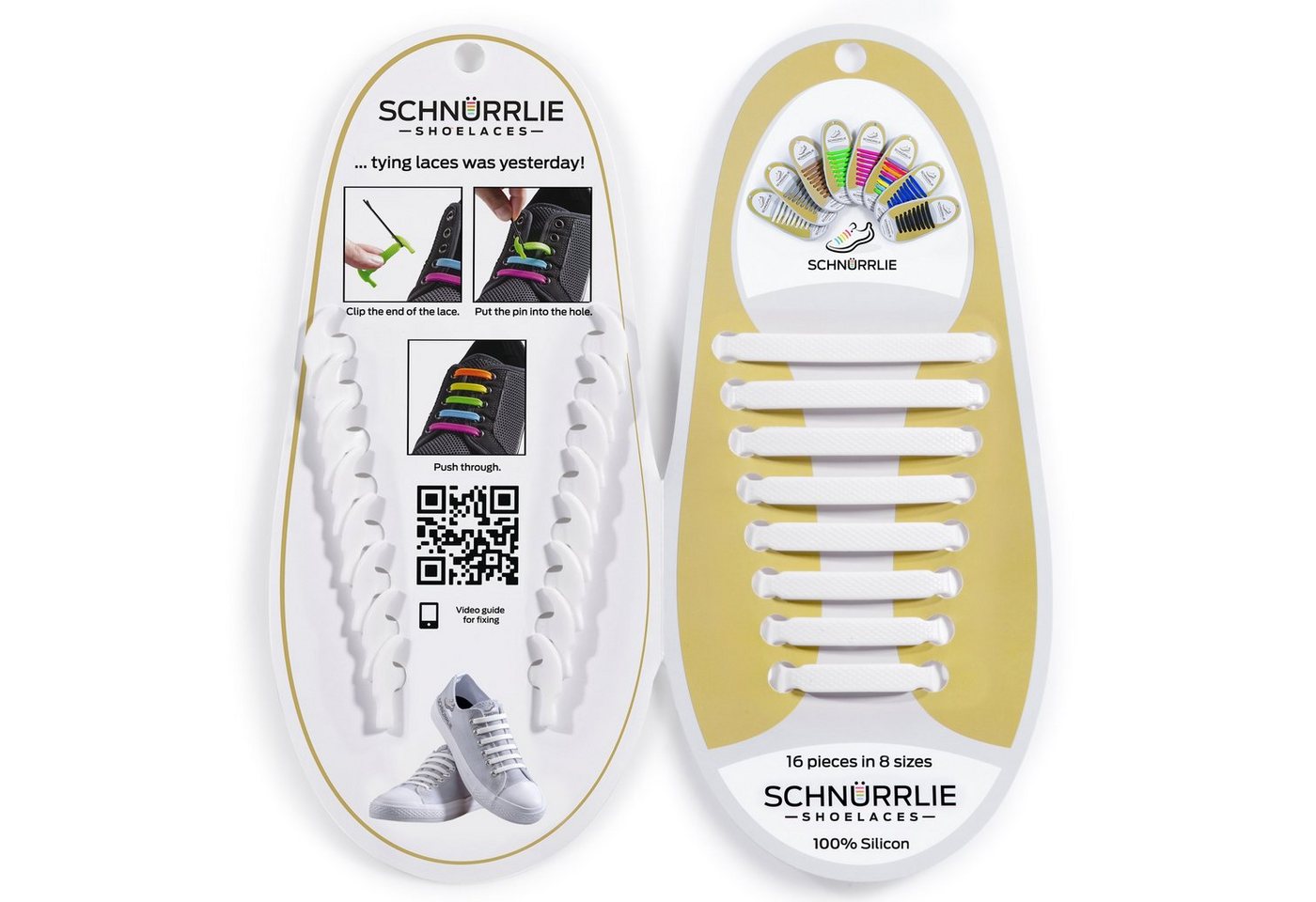 SCHNÜRRLIE Schnürsenkel Silikon Schnürbänder - elastische flache Laces, für Sneaker, Turnschuhe, Sportschuhe uvm – Bild 3 von 5