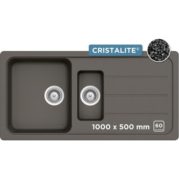 Schock Granitspüle Formhaus, rechteckig, 100/50 cm, mit Restebecken