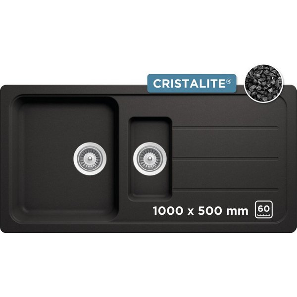 Schock Granitspüle Formhaus, rechteckig, 100/50 cm, mit Restebecken