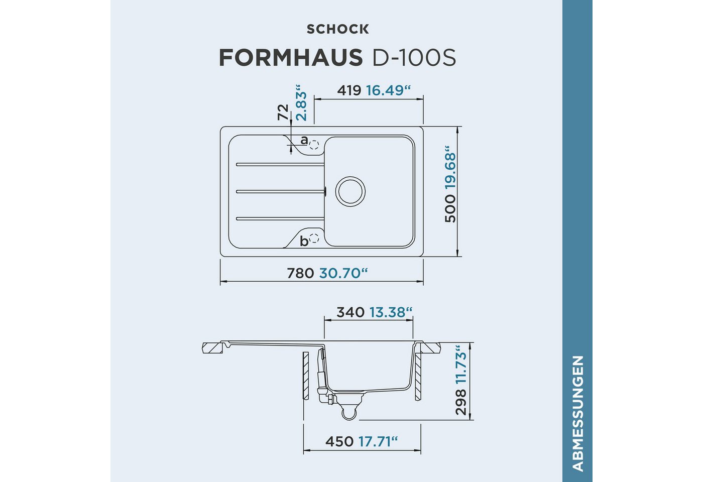 Schock Granitspüle Formhaus Mini, rechteckig, 78/50 cm – Bild 3 von 5
