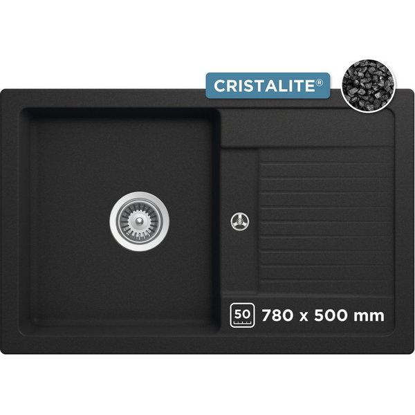 Schock Granitspüle Lima D-100S, eckig, 78/50 cm, 78/50 cm, Auflagespüle