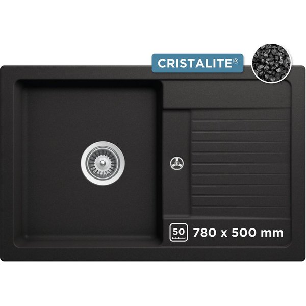 Schock Granitspüle Lima D-100S, eckig, 78/50 cm, 78/50 cm, Auflagespüle