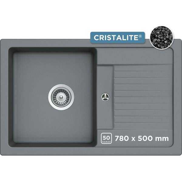 Schock Granitspüle Lima D-100S, eckig, 78/50 cm, 78/50 cm, Auflagespüle