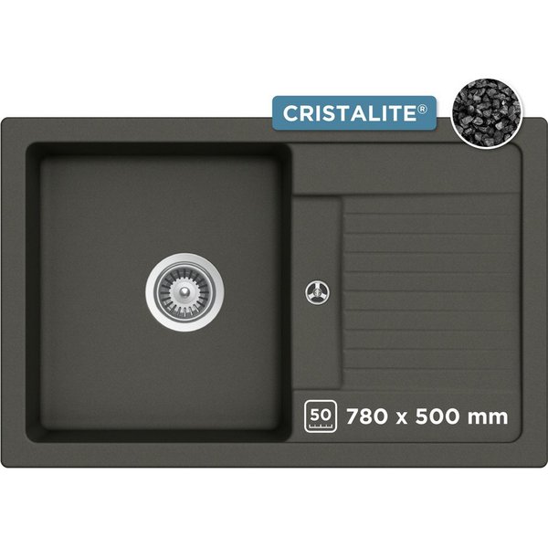 Schock Granitspüle Lima D-100S, eckig, 78/50 cm, 78/50 cm, Auflagespüle