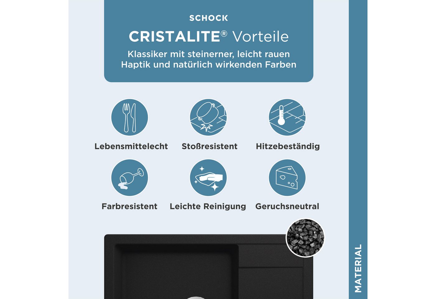 Schock Granitspüle Lucca Plus, rechteckig, 65/50 cm – Bild 3 von 5