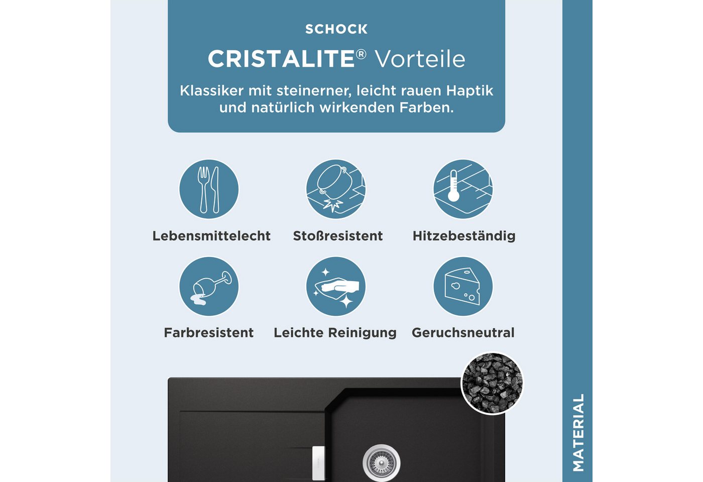 Schock Granitspüle Manhattan D-100L, rechteckig, 100/51 cm – Bild 4 von 5