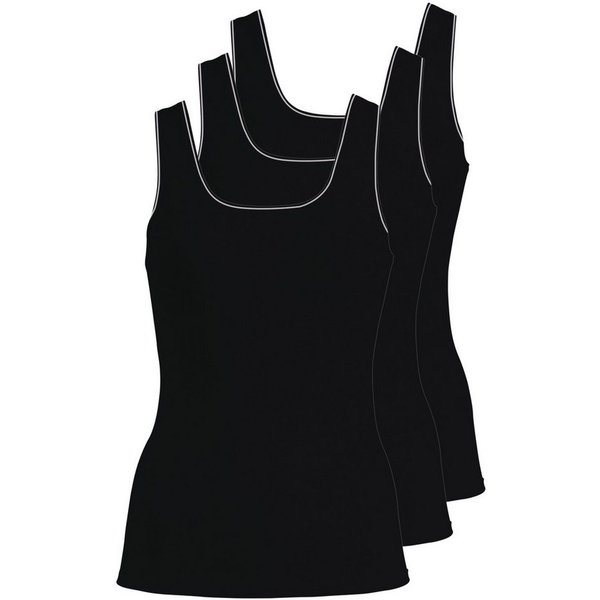 Schöller Achseltop 3er Pack Damen Achseltop Baumwolle-Elasthan (Packung, 3-St) -