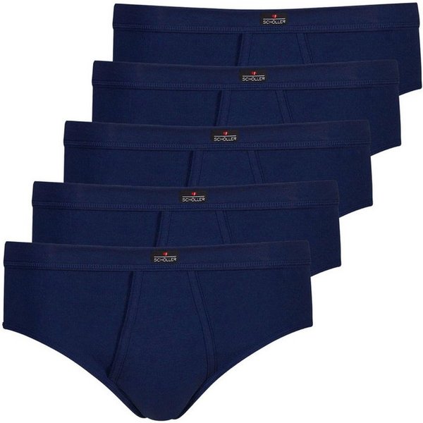 Schöller Slip 5er Pack Herren Slip mit Eingriff Baumwolle (Packung, 5-St) mit eingriff