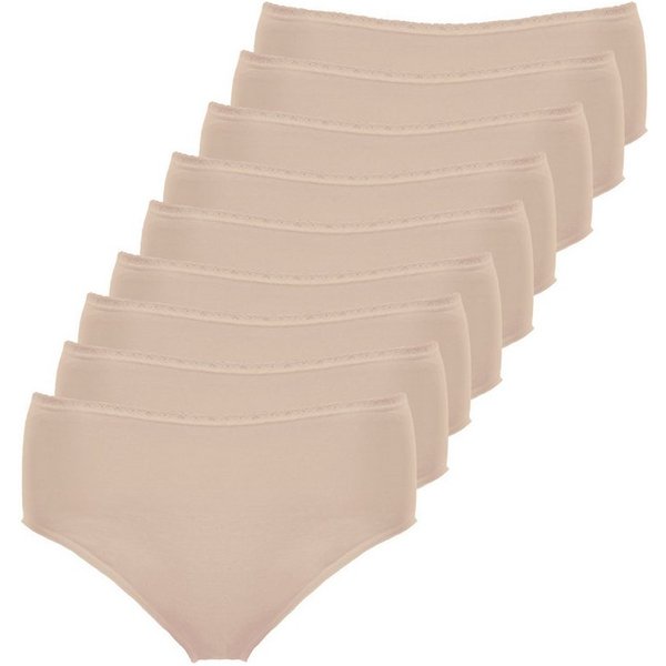 Schöller Taillenslip 9er Pack Damen Maxislip Baumwolle