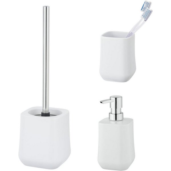 SCHÖNER WOHNEN-Kollektion Badaccessoire-Set »Adine«, Set, aus Keramik, mit Zahnputzbecher, Seifenspender und WC-Garnitur