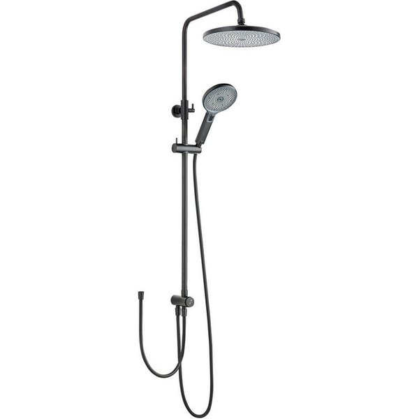 SCHÖNER WOHNEN-Kollektion Duschsystem BIELLA, Höhe 118 cm, Mattschwarz, Duschstange mit Regendusche