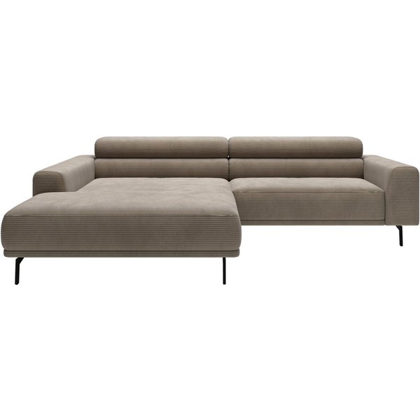SCHÖNER WOHNEN-Kollektion Ecksofa Tossa, Modernes Design trifft smarte Funktione, Breite 258 cm, 2 Teile, Motorischer Sitzvorzug, Kopfteil-Funktion & Saugrobote