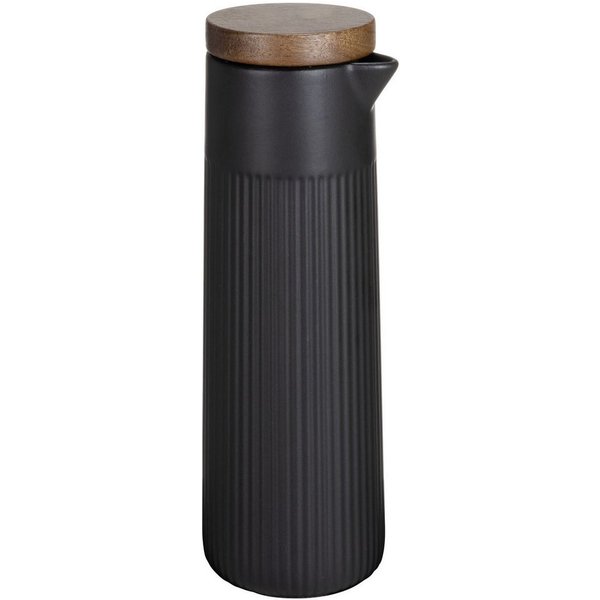 SCHÖNER WOHNEN-Kollektion Essigspender REFIA, (1-tlg), Öl- & Essigspender, Ölkaraffe aus Keramik, Akazienholzdeckel, 350 ml