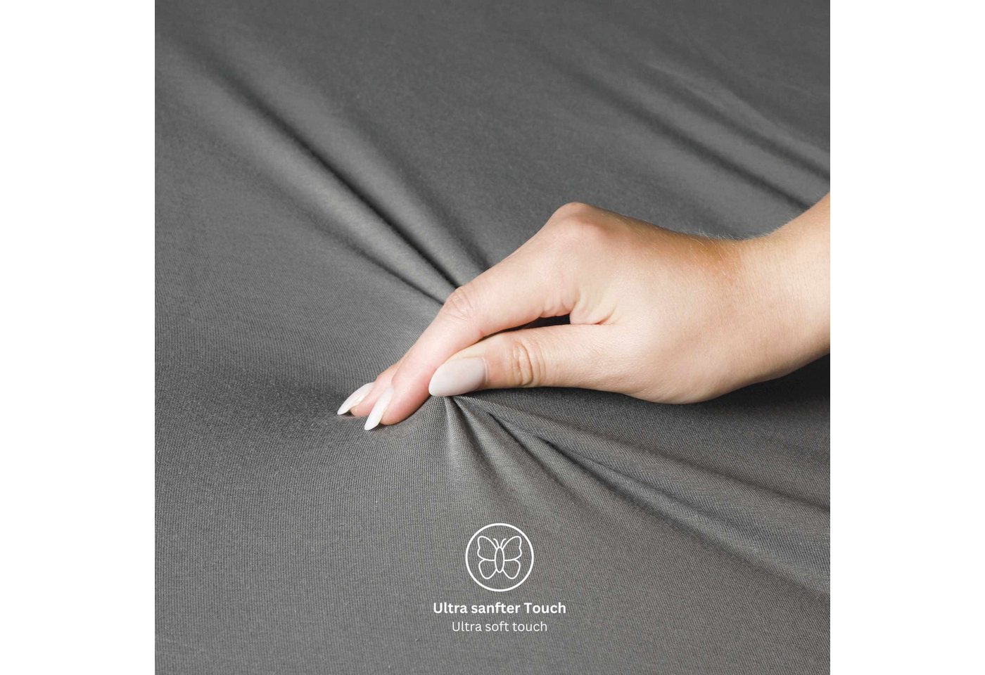 SCHÖNER WOHNEN-Kollektion Spannbettlaken BASIC Spannbettlaken, Mischgewebe, Gummizug: rundum, (1 Stück), 100 x 200 cm in Grau – Bild 2 von 5