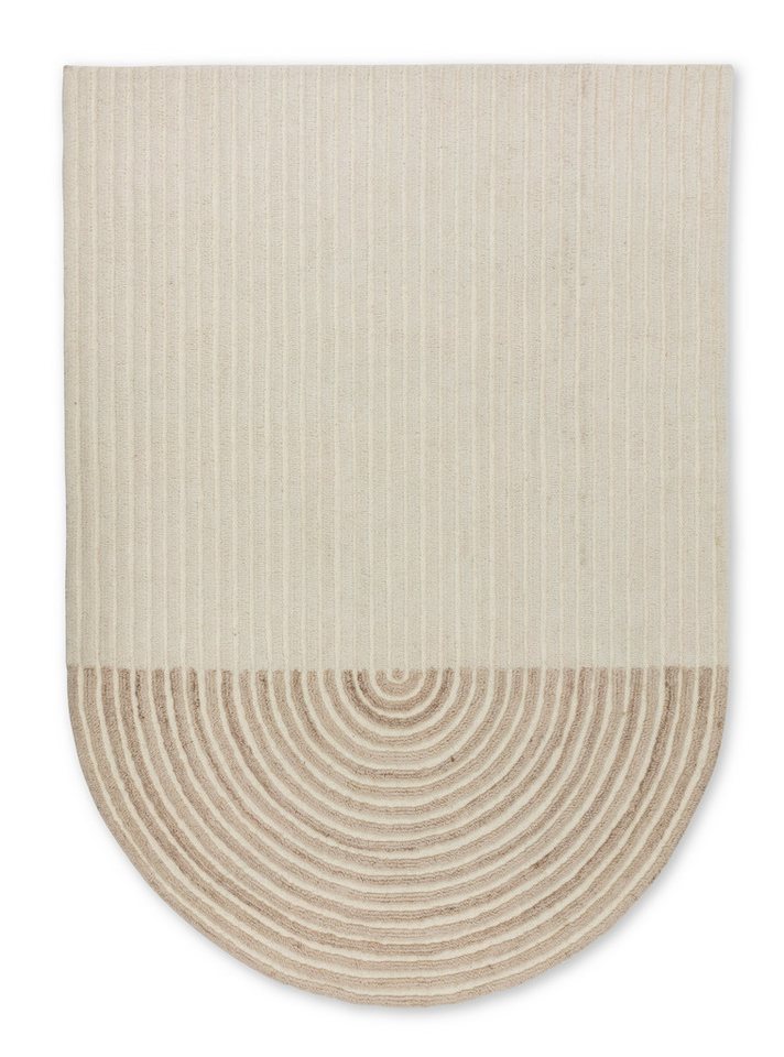 SCHÖNER WOHNEN-Kollektion Teppich Jaylin, U-förmig, Höhe: 13 mm, außergewöhnliche Form, melierter Farbverlauf, Halbkreis, Wohnzimmer – Bild 3 von 5
