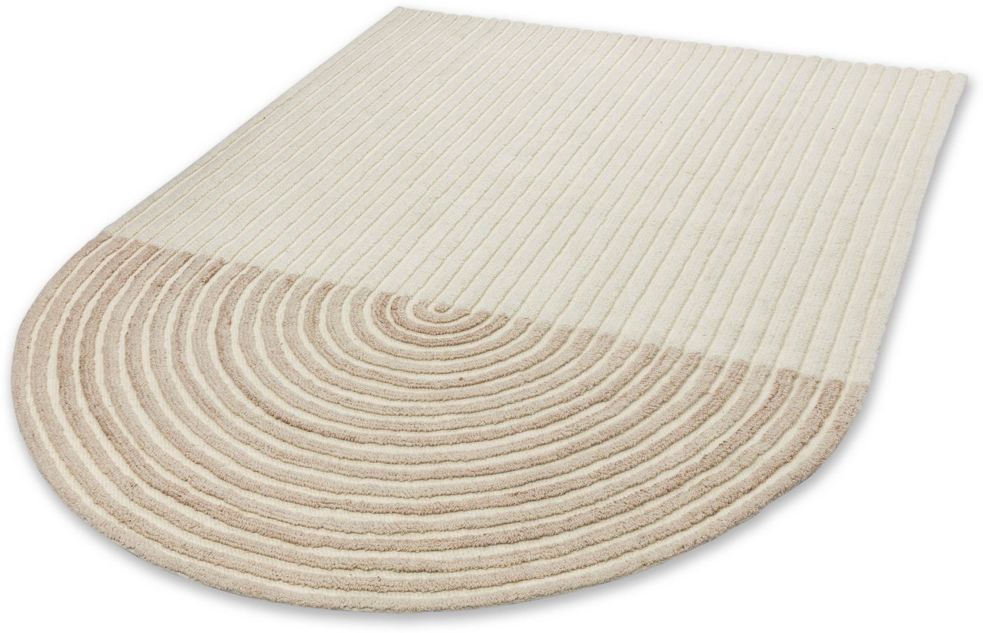 SCHÖNER WOHNEN-Kollektion Teppich Jaylin, U-förmig, Höhe: 13 mm, außergewöhnliche Form, melierter Farbverlauf, Halbkreis, Wohnzimmer – Bild 4 von 5