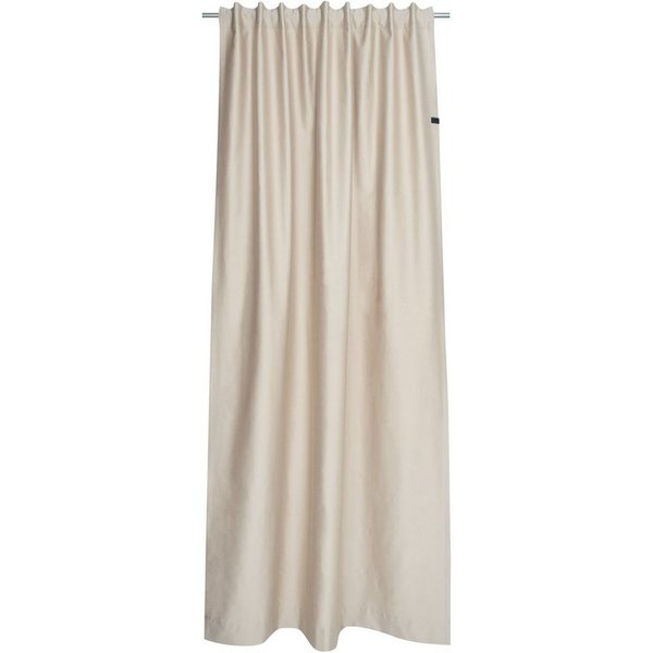 SCHÖNER WOHNEN-Kollektion Vorhang Soft (1 St), Multifunktionsband, blickdicht, Jacquard, mit Lederapplikation