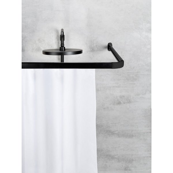 SCHÖNER WOHNEN-Kollektion Vorhangschiene »Jete«, mit Bohren, verschraubt, Aluminium, Kunststoff, Winkel-Duschvorhangschiene, Aluminium, mit 16 Vorhanggleitern