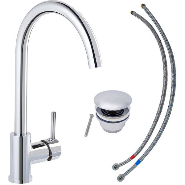 SCHÖNER WOHNEN-Kollektion Waschtischarmatur CANTIS Chrom, für wandhängende Waschbecken und Aufsatzwaschbecken