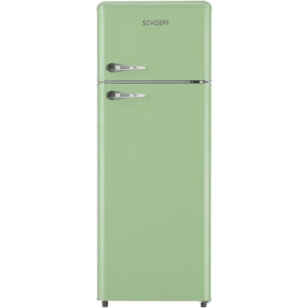 SCHOEPF Kühl-/Gefrierkombination RKG218DSG, 145,60 cm hoch, 54,50 cm breit, LED-Beleuchtung, Retro-Design, 211 Liter Nutzinhalt