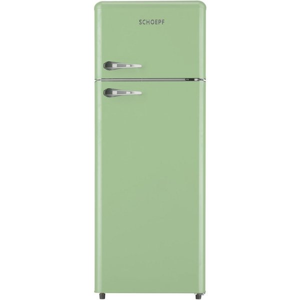 SCHOEPF Kühl-/Gefrierkombination RKG218SG, 145.60 cm hoch, 54.50 cm breit, LED-Beleuchtung, Retro-Design, 211 Liter Nutzinhalt