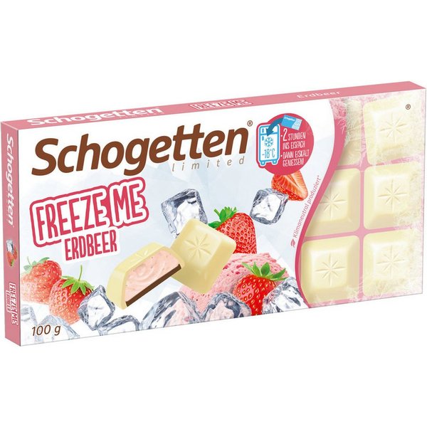 Schogetten Schokolade, Schogetten Freeze me Erdbeere Weiße Schokolade mit Erdbeercreme 100g