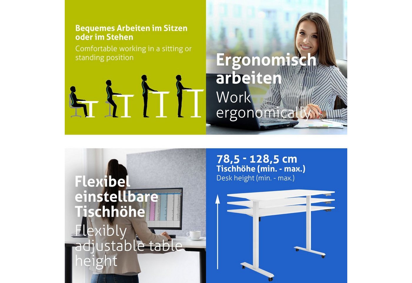 ESMART Schreibtisch ESMART Germany, ETX-121 Elektrisch höhenverstellbarer Schreibtisch – Bild 4 von 5