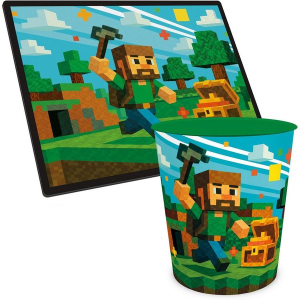 itenga Schreibtischunterlage ITENGA Papierkorb Schreibtischunterlage Set - ca. 11 Liter - BLOCKGAME