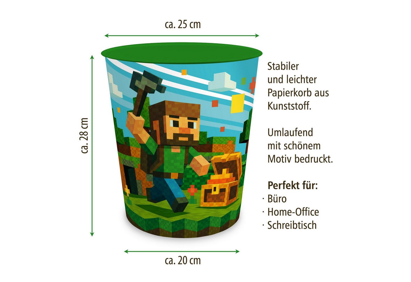 itenga Schreibtischunterlage ITENGA Papierkorb Schreibtischunterlage Set - ca. 11 Liter - BLOCKGAME – Bild 3 von 5