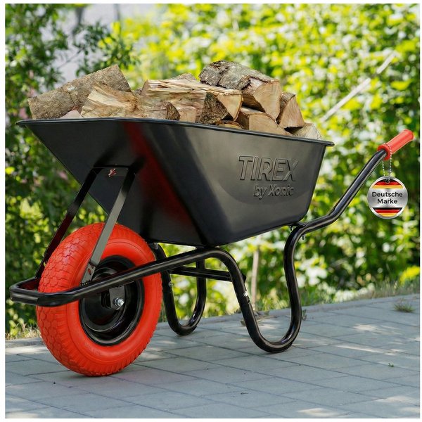 Xonic Schubkarre TIREX by xonic® Schubkarre – Verzinkte Wanne bis 250kg Rot Schwarz