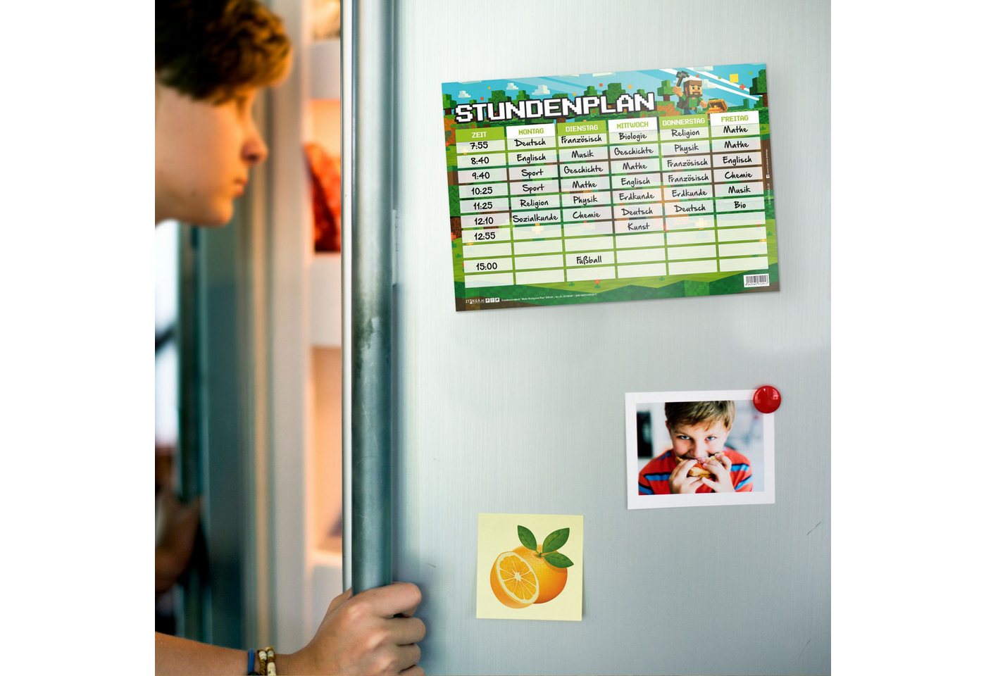 itenga Schülerkalender itenga Stundenplan Blockgame PIXEL einseitig abwischbar DIN A4 – Bild 3 von 5