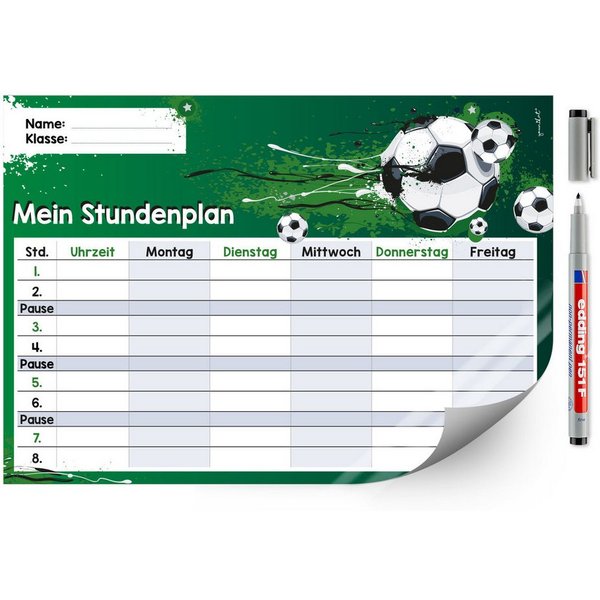 younikat Schülerkalender younikat Stundenplan I inkl. Stift I wiederbeschreibbar I dv642, Selbstklebend