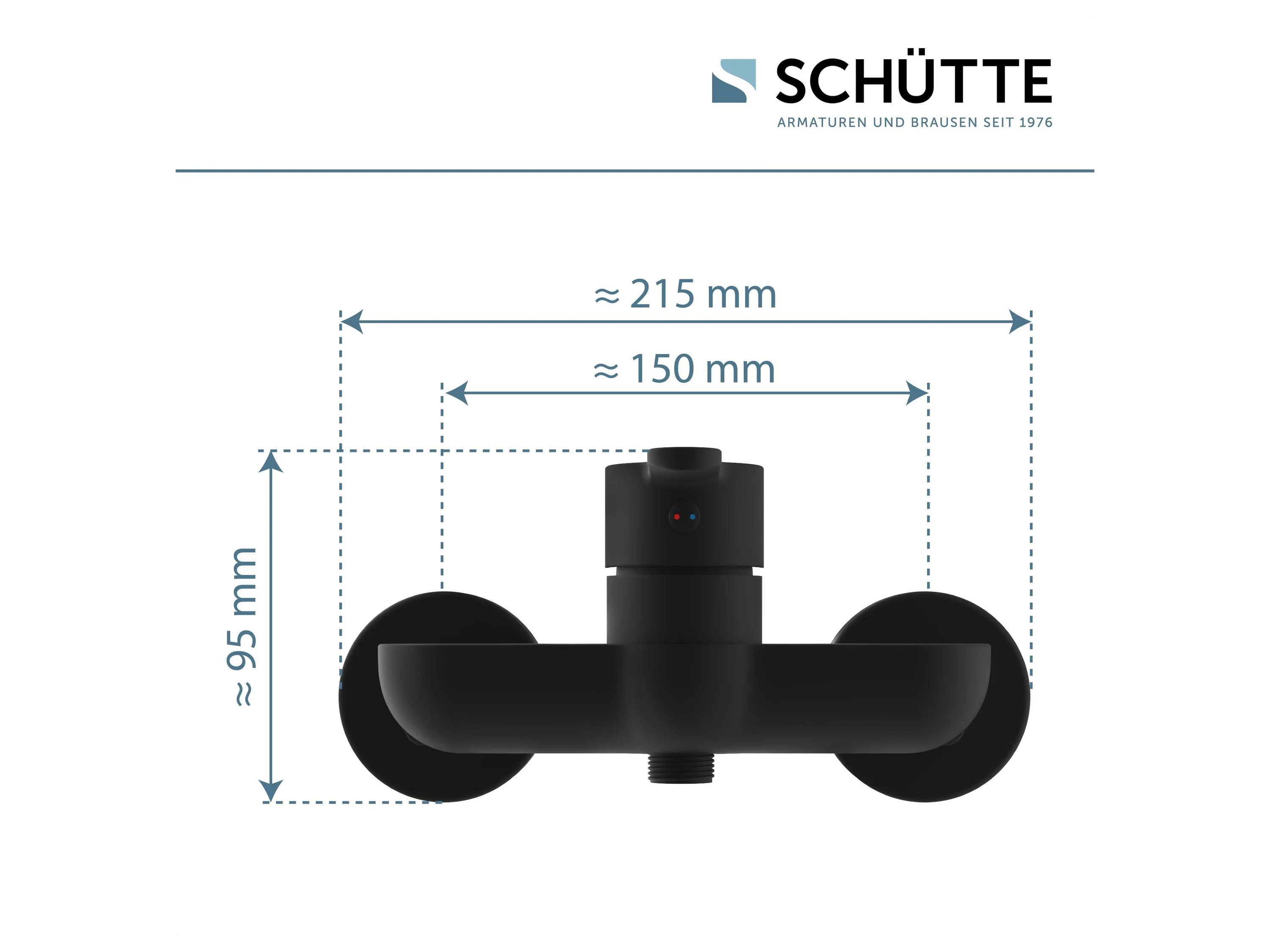 Schütte Duscharmatur DENVER Wasserhahn Bad, Mischbatterie Dusche in Bad Schwarz matt – Bild 3 von 4