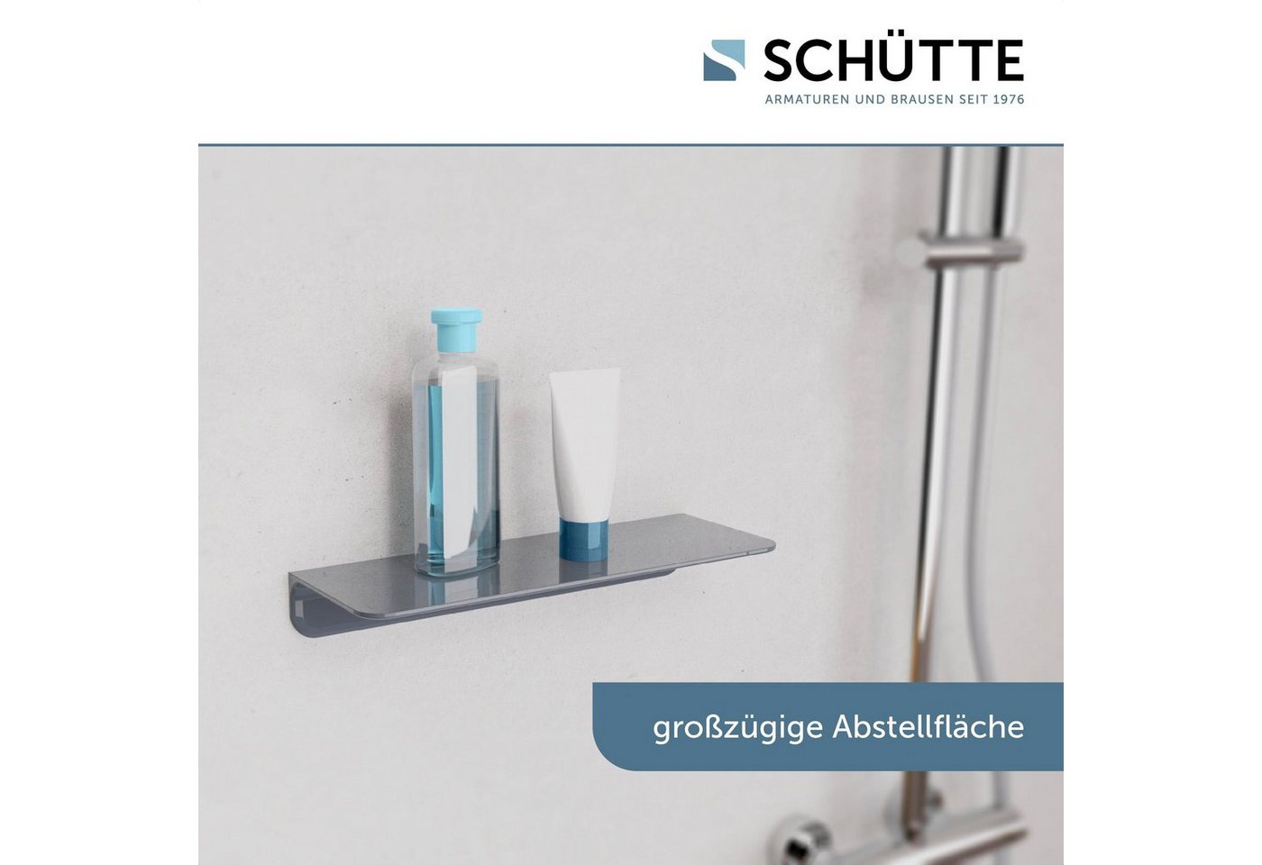Schütte Duschregal, ohne Bohren, Bad Regal für Badezimmer in Weiß oder Anthrazit – Bild 3 von 5