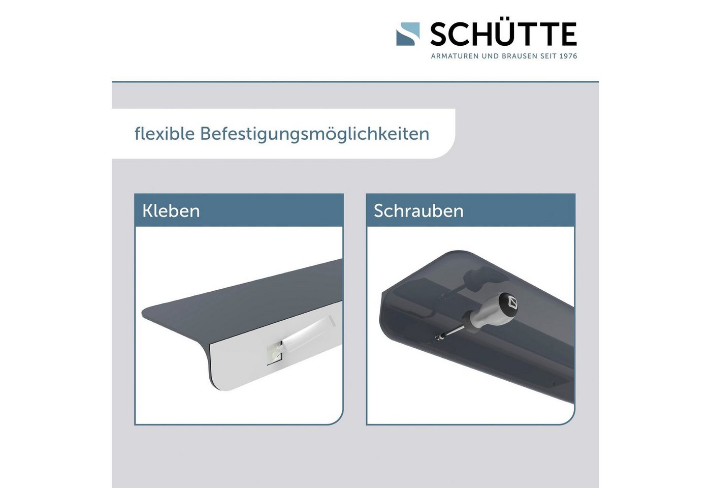 Schütte Duschregal, ohne Bohren, Bad Regal für Badezimmer in Weiß oder Anthrazit – Bild 4 von 5
