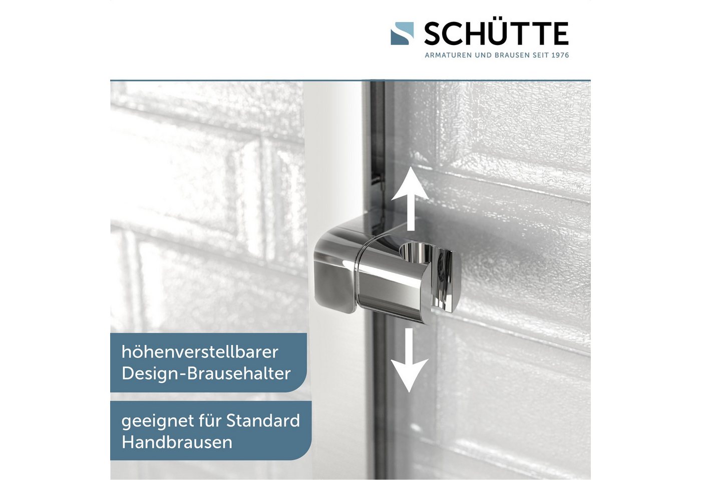 Schütte Duschstange KARIBIK, Hochwertige Brausestange mit Design-Brausehalter – Bild 3 von 4
