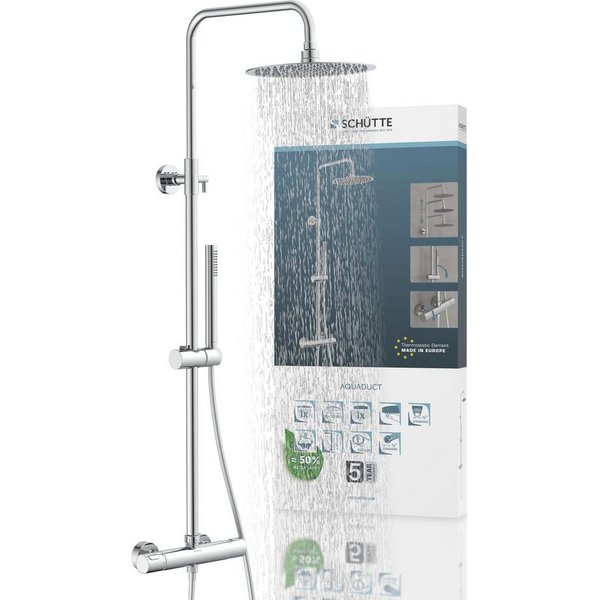 Schütte Duschsystem AQUADUCT, Höhe 120 cm, 1 Strahlart(en), höhenverstellbar 80-120 cm, Antikalk, wassersparend