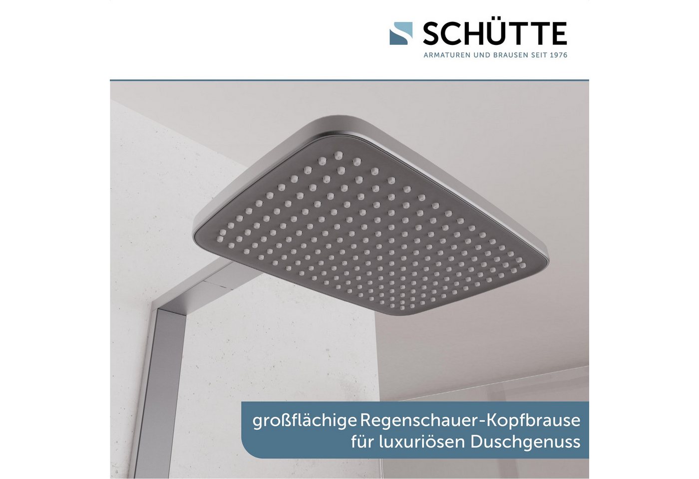 Schütte Duschsystem HAWAII Überkopfbrause-Set, Höhe 115 cm, 3 Strahlart(en), Komplett-Set, Inkl. Montagematerial und Dichtungen, mit Thermostatarmatur, Glasabla – Bild 4 von 5
