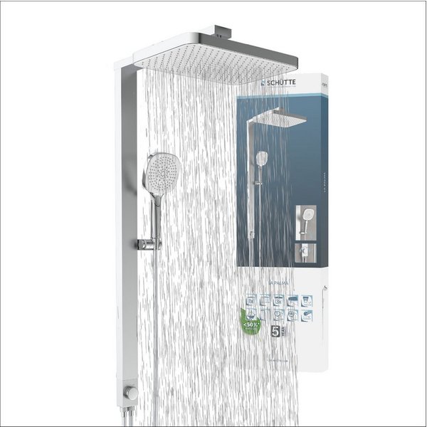 Schütte Duschsystem LA PALMA, Höhe 105 cm, 3 Strahlart(en), Komplett-Set, Regendusche, mit Antikalk-Beschichtung, wassersparend