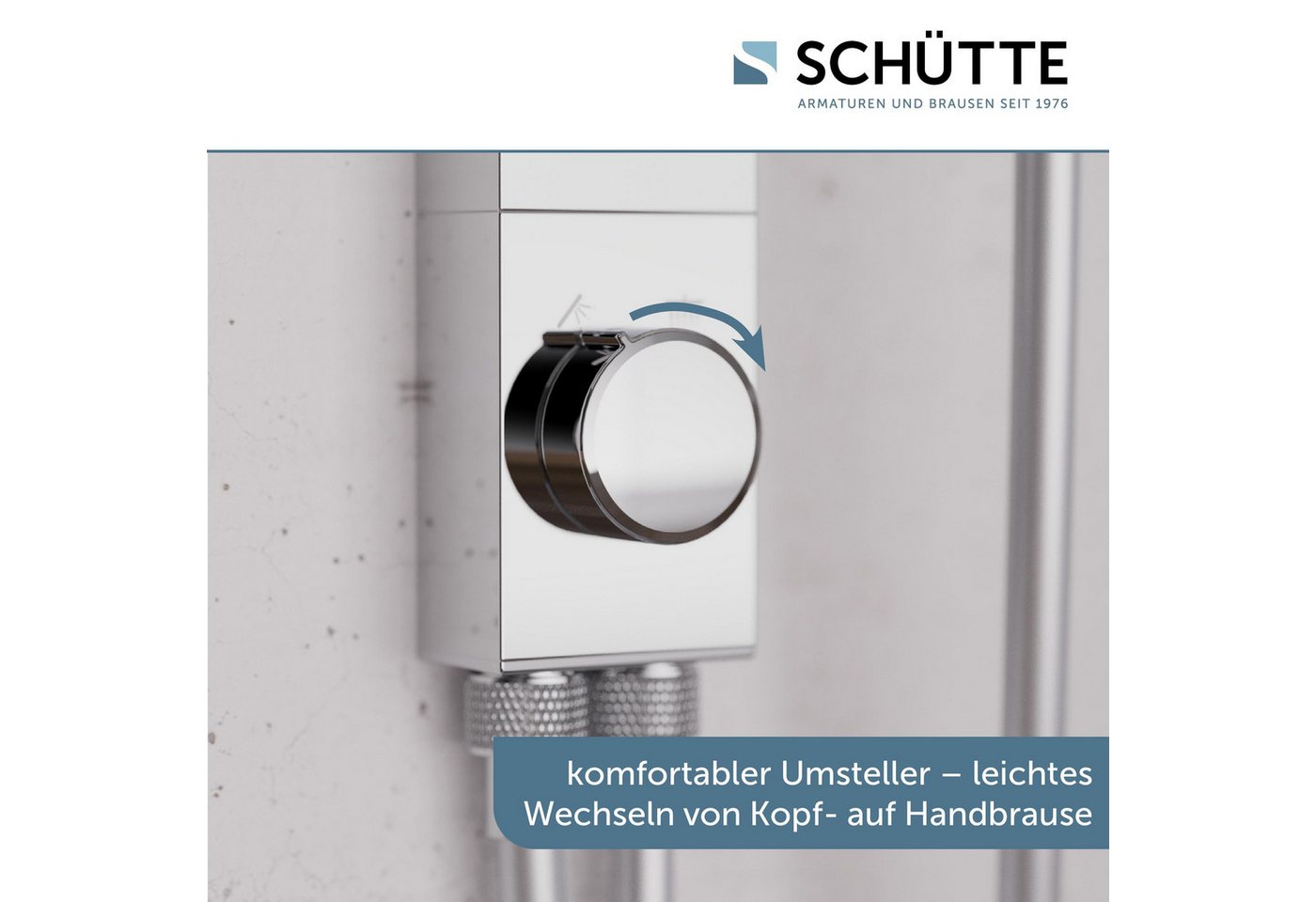 Schütte Duschsystem LA PALMA, Höhe 105 cm, 3 Strahlart(en), Komplett-Set, Regendusche, mit Antikalk-Beschichtung, wassersparend – Bild 4 von 5
