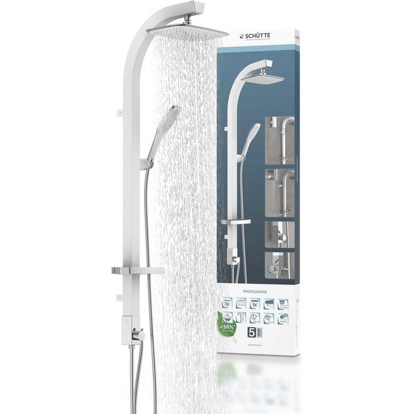 Schütte Duschsystem MADAGASKAR, Höhe 123 cm, Set, inkl. Wasserspardichtung, Antikalk, abnehmbare Seifenschale